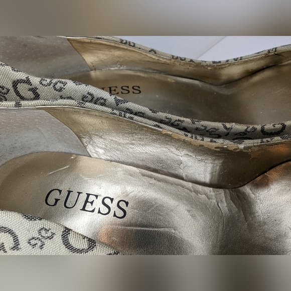 Guess‎ Women's Heels Loren 2 Cream G Logo Fabric Pointed Toe Size 5.5M - Picture 13 of 14